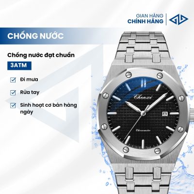 Đồng Hồ Nam Chenxi Dây Thép Sang Trọng Thân Máy CNC | AN11