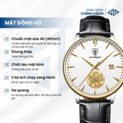 Đồng Hồ Cơ Nam Poedagar - Phiên Bản Tỳ Hươu Mạ Vàng Lịch Lãm Sang Trọng | AN06