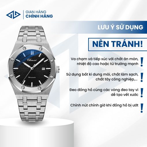 Đồng Hồ Nam Chenxi Dây Thép Sang Trọng Thân Máy CNC | AN11